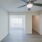 Apartment living room with ceiling fan